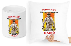 Dla Strażaka Zestaw Poduszka + Skarbonka Prezent