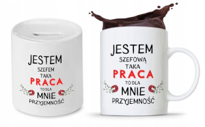 Dla Szefa Szefowej Zestaw Kubek + Skarbonka