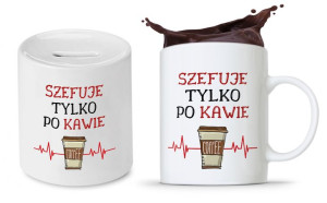 Dla Szefa Szefowej Zestaw Kubek + Skarbonka