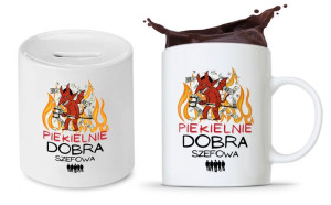 Dla Szefa Szefowej Zestaw Kubek + Skarbonka