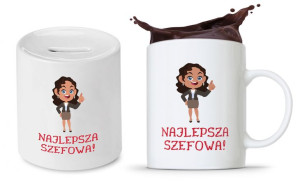 Dla Szefa Szefowej Zestaw Kubek + Skarbonka