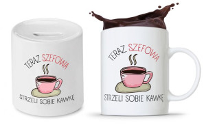 Dla Szefa Szefowej Zestaw Kubek + Skarbonka
