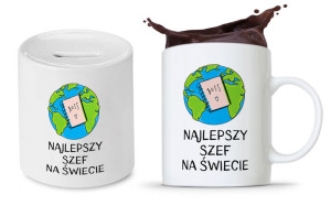 Dla Szefa Szefowej Zestaw Kubek + Skarbonka