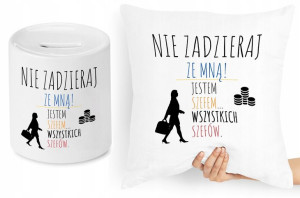 Dla Szefa Szefowej Zestaw Poduszka + Skarbonka