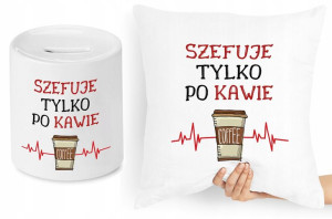 Dla Szefa Szefowej Zestaw Poduszka + Skarbonka