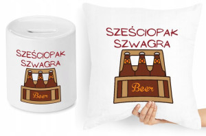 Dla Szwagra Zestaw Poduszka + Skarbonka Prezent