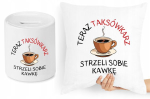 Dla Taksówkarza Zestaw Poduszka + Skarbonka
