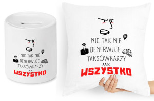 Dla Taksówkarza Zestaw Poduszka + Skarbonka