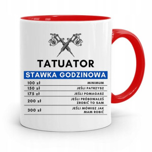 Dla Tatuażystki Tatuażysty Kubek Czerwony Prezent
