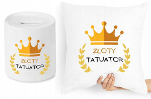 Dla Tatuażysty Zestaw Poduszka + Skarbonka Prezent