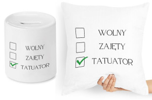 Dla Tatuażysty Zestaw Poduszka + Skarbonka Prezent