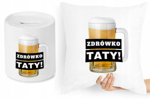Dla Taty Zestaw Poduszka + Skarbonka Prezent