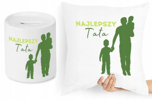 Dla Taty Zestaw Poduszka + Skarbonka Prezent