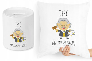 Dla Teścia Zestaw Poduszka + Skarbonka Prezent