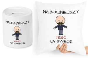 Dla Teścia Zestaw Poduszka + Skarbonka Prezent