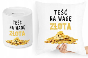 Dla Teścia Zestaw Poduszka + Skarbonka Prezent