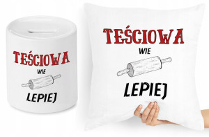 Dla Teściowej Zestaw Poduszka + Skarbonka Prezent
