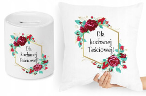 Dla Teściowej Zestaw Poduszka + Skarbonka Prezent