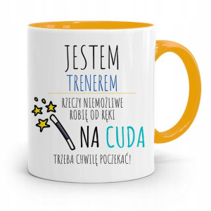 Dla Trenera Trenerki Siłownia Kubek Żółty Prezent