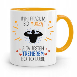 Dla Trenera Trenerki Siłownia Kubek Żółty Prezent