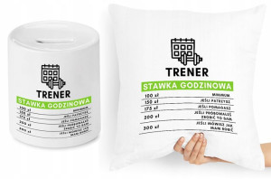Dla Trenera Zestaw Poduszka + Skarbonka Prezent