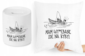 Dla Wędkarza Zestaw Poduszka + Skarbonka Prezent
