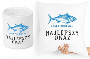 Dla Wędkarza Zestaw Poduszka + Skarbonka Prezent