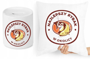 Dla Wędkarza Zestaw Poduszka + Skarbonka Prezent
