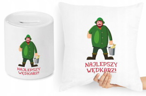 Dla Wędkarza Zestaw Poduszka + Skarbonka Prezent