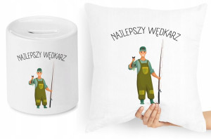 Dla Wędkarza Zestaw Poduszka + Skarbonka Prezent