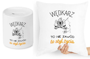 Dla Wędkarza Zestaw Poduszka + Skarbonka Prezent