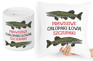 Dla Wędkarza Zestaw Poduszka + Skarbonka Prezent