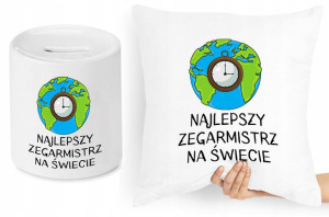 Dla Zegarmistrza Zestaw Poduszka + Skarbonka