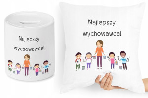 Dzień Nauczyciela Zestaw Poduszka + Skarbonka