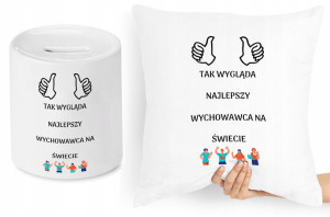 Dzień Nauczyciela Zestaw Poduszka + Skarbonka