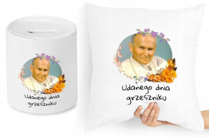 Jan Paweł Ii Zestaw Poduszka + Skarbonka Prezent