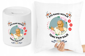 Jan Paweł Ii Zestaw Poduszka + Skarbonka Prezent
