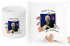 Jarosław Kaczyński Zestaw Poduszka + Skarbonka