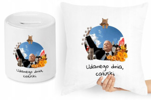 Jarosław Kaczyński Zestaw Poduszka + Skarbonka