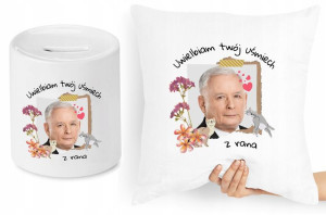 Jarosław Kaczyński Zestaw Poduszka + Skarbonka