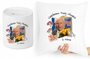 Jarosław Kaczyński Zestaw Poduszka + Skarbonka
