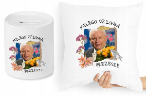 Jarosław Kaczyński Zestaw Poduszka + Skarbonka