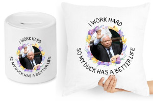 Jarosław Kaczyński Zestaw Poduszka + Skarbonka