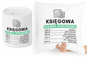 Księgowej Księgowego Zestaw Poduszka + Skarbonka