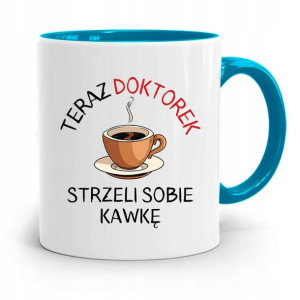 Kubek Błękitny Dla Doktora Strzeli Sobie Kawkę