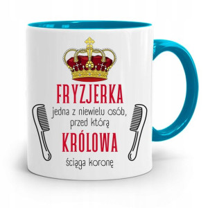 Kubek Błękitny Dla Fryzjerki Królowa Ściąga Koronę
