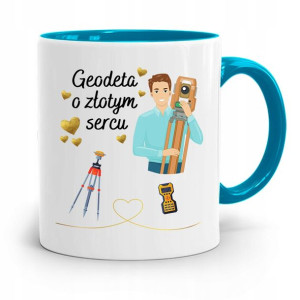 Kubek Błękitny Dla Geodety O Złotym Sercu Prezent