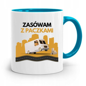 Kubek Błękitny Dla Kuriera Zasówam Z Paczkami