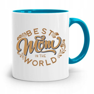 Kubek Błękitny Dla Mamy Matki Best Mom The World
