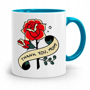 Kubek Błękitny Dla Mamy Thank You Mom Prezent